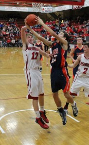 Christian Dunning shoots from the lane in the second quarter.