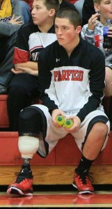 Dakota Young pictured on the bench during a Fairfield Mules game.