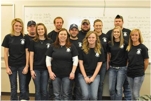 Rend Lake College students involved with the Collegiate FFA celebrated National FFA Week this week on campus. The club collected canned food across campus to donate to a local food bank. Pictured is, FRONT, FROM LEFT, FFA Sponsor and Ag Associate Professor Kathy Craig and Kayla Mayberry (Galatia); MIDDLE, FROM LEFT, Claire Pytlinski (Waltonville), Amy Kovarik (Benton), Mark Wiggins (Mt. Vernon), Alicia York (McLeansboro), Tristan Withrow (Bluford), and Rachel Spotanski (Ashley); BACK, FROM LEFT, Tyler Reiman (Pinckneyville), Will Wuertz (Fults), Scott Parker (New Athens), and Jonathan Reinhardt (Baldwin).