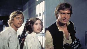 Mark Hamill, Carrie Fisher and Harrison Ford in "Star Wars"