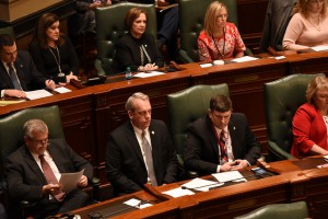 Dave Severin (middle) on the floor of the General Assembly 