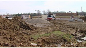 Site of the new Taco Bell restaurant being built by the VF mall in West Frankfort (Evie Allen-WSIL-TV photo) 