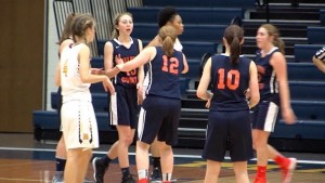 The league's MVP Chubb (No 13) along with her Gallatin County team mates during a victory against Marion earlier in the season. (WSIL photo) 