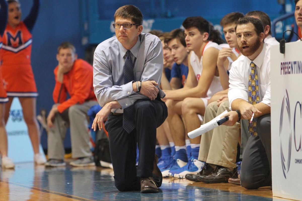 Coach Gillespie on the sidelines. (Ann Beckett, Marshall County Daily photo)