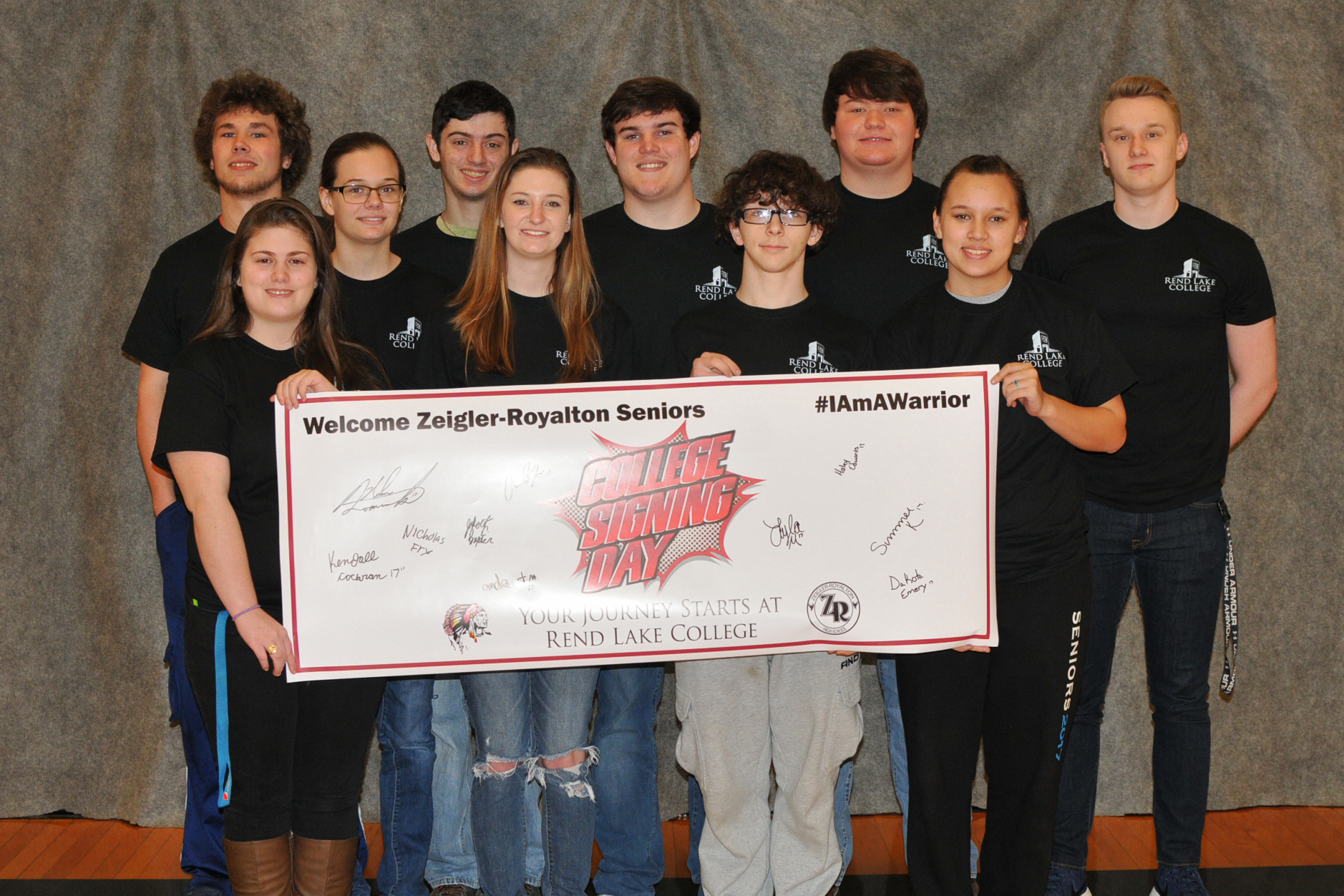 Pictured is, FRONT ROW, FROM LEFT, Dakota Emery, Summer King, Andrew Morris, and Lyla Miller; BACK ROW, Jakob Baxter, Haley Edwards, Nicholas Fry, Austin Bolinger, Kendall Cochran, and Nolan Domineck. Not pictured is Sydney Noto and Amber Reece.  (ReAnne Palmer / RLC Public Information)