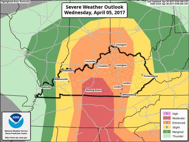 Marginal risk for severe weather for most of Southern Illinois Benton