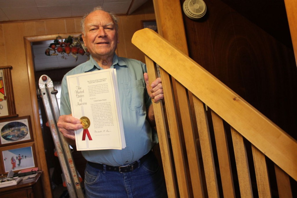 Swofford, with his new patented stairway design. (William McPherson - West Frankfort Gazette) 