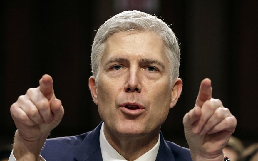 FILE - In this March 22, 2017, file photo, Supreme Court nominee Judge Neil Gorsuch speaks during his confirmation hearing, on Capitol Hill in Washington. Gorsuch’s confirmation as the 113th Supreme Court justice is expected on April 7. It won’t be long before he starts revealing what he really thinks about a range of hot topics he repeatedly sidestepped during his confirmation hearing.(AP Photo/J. Scott Applewhite, File) 