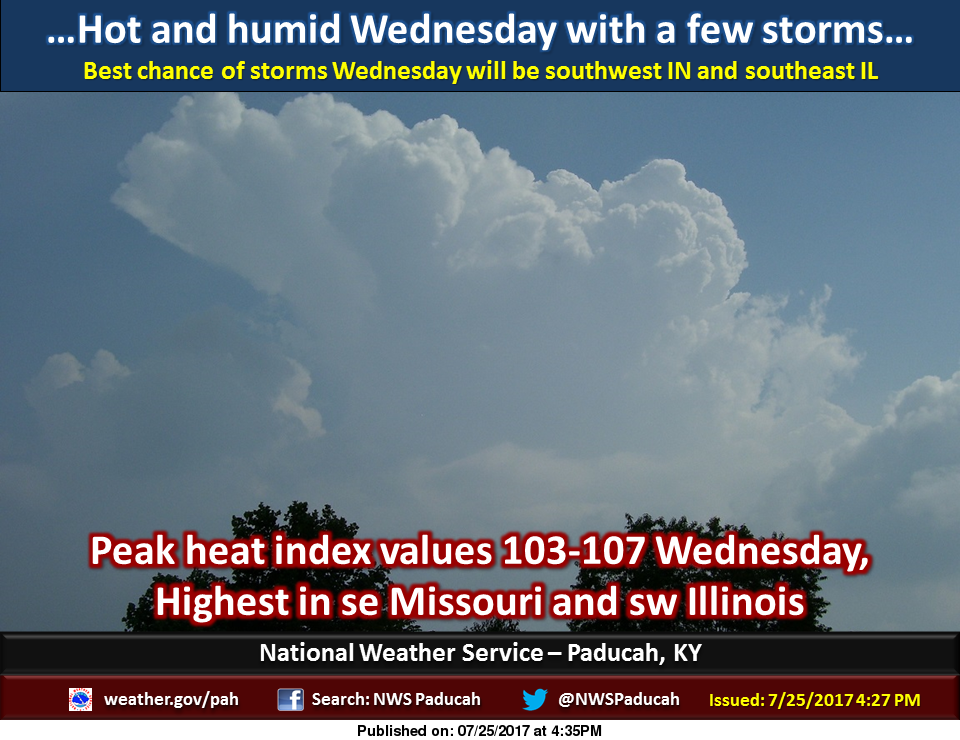 Heat Advisory from Noon until 800p.m. tomorrow Benton, West